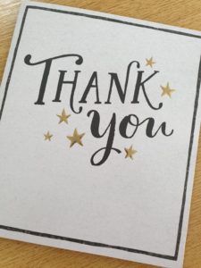 Thank you card for Alderson & Horan